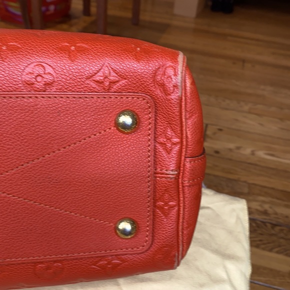 LAST CHANCE!! Louis Vuitton Speedy 25 Empreinte Bag EUC Red-Orange - Picture 12 of 16